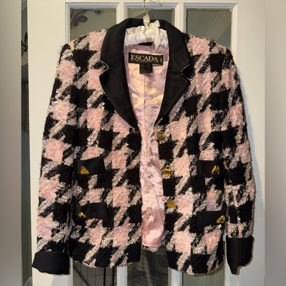 ESCADA vintage houndstooth wool blazer STUNNING PIECE! size 36